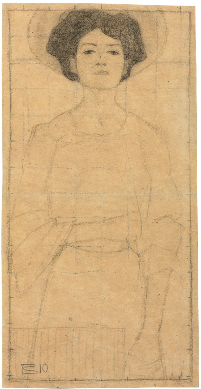 Młoda kobieta w kapeluszu autorstwa Egon Schiele