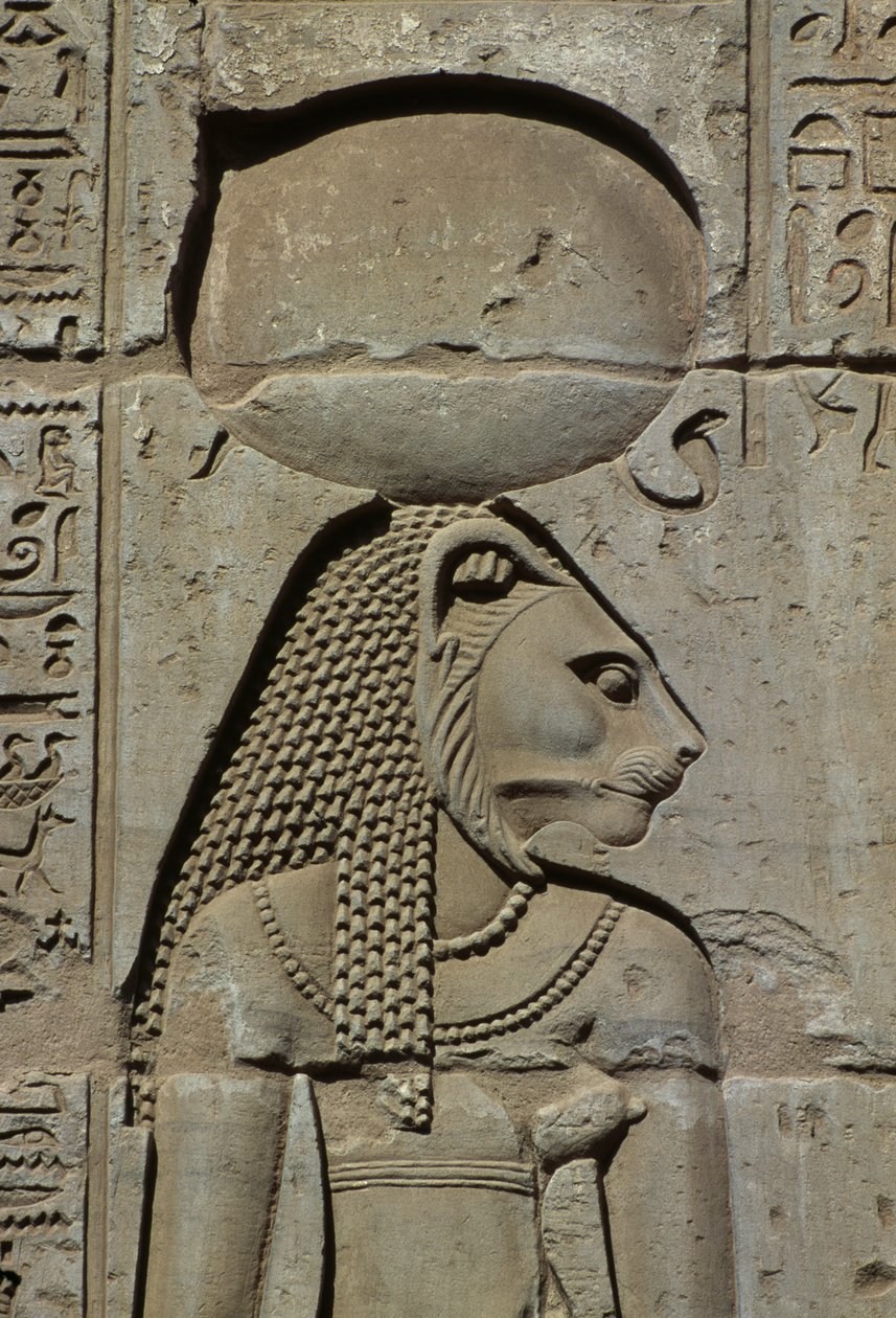 Detal reliefu, kamień Bastet autorstwa Egyptian