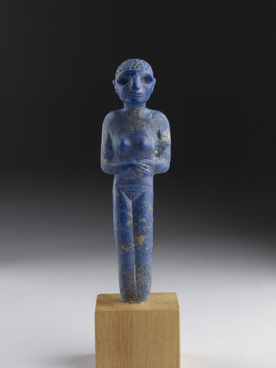 Figurka kobiety, Wczesny Okres Dynastyczny (lapis lazuli) autorstwa Egyptian