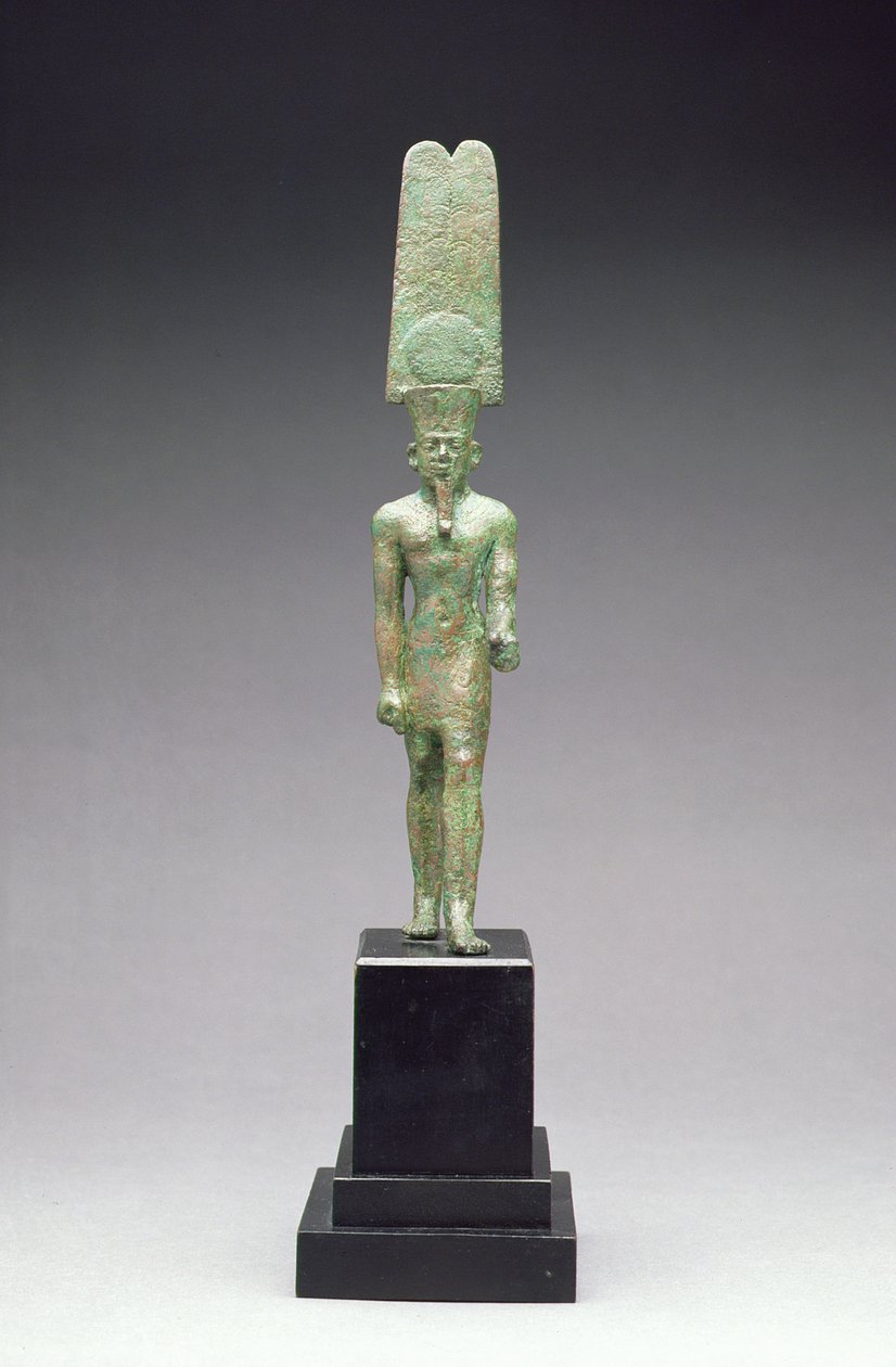 Figura boga Amona-Re, prawdopodobnie późny okres (716-332 pne) (brąz) autorstwa Egyptian