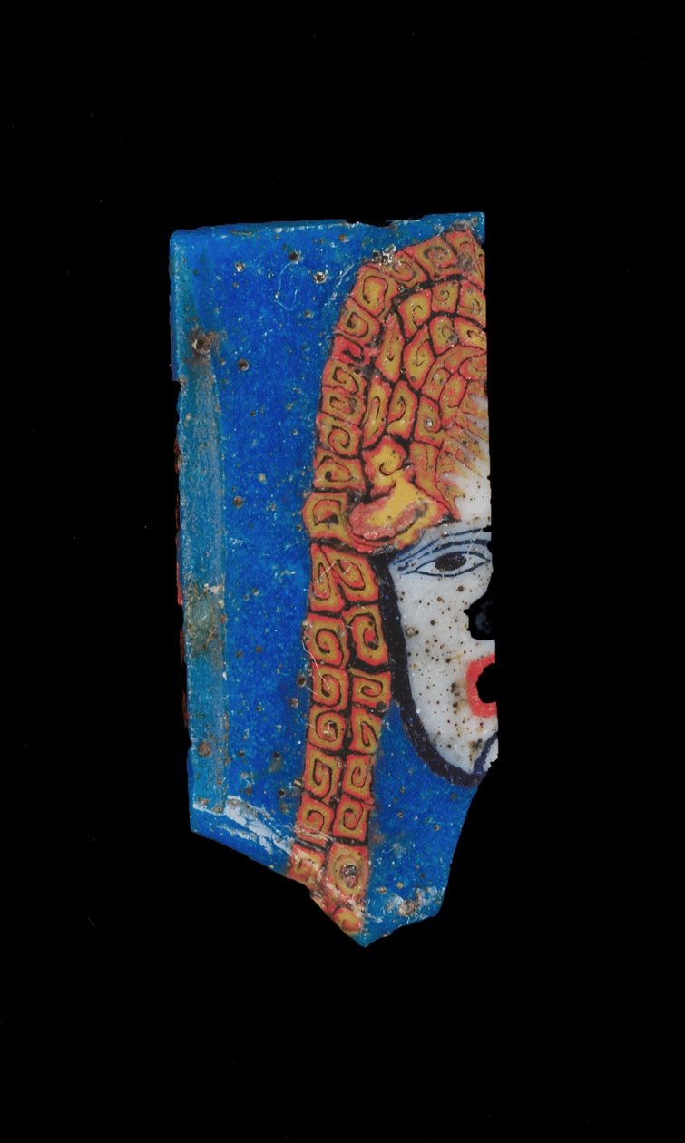 Stopiona tablica mozaikowa, okres ptolemejski do okresu rzymskiego, 100 pne-100 ne (szkło) autorstwa Egyptian