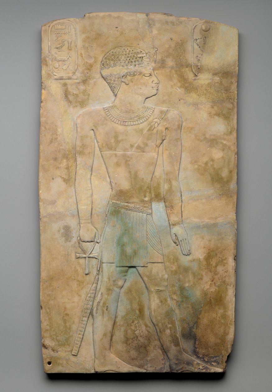 Tablica z wypukłym reliefem króla Iuputa, ok. 754-20 lub 715 p.n.e. (fajans) autorstwa Egyptian