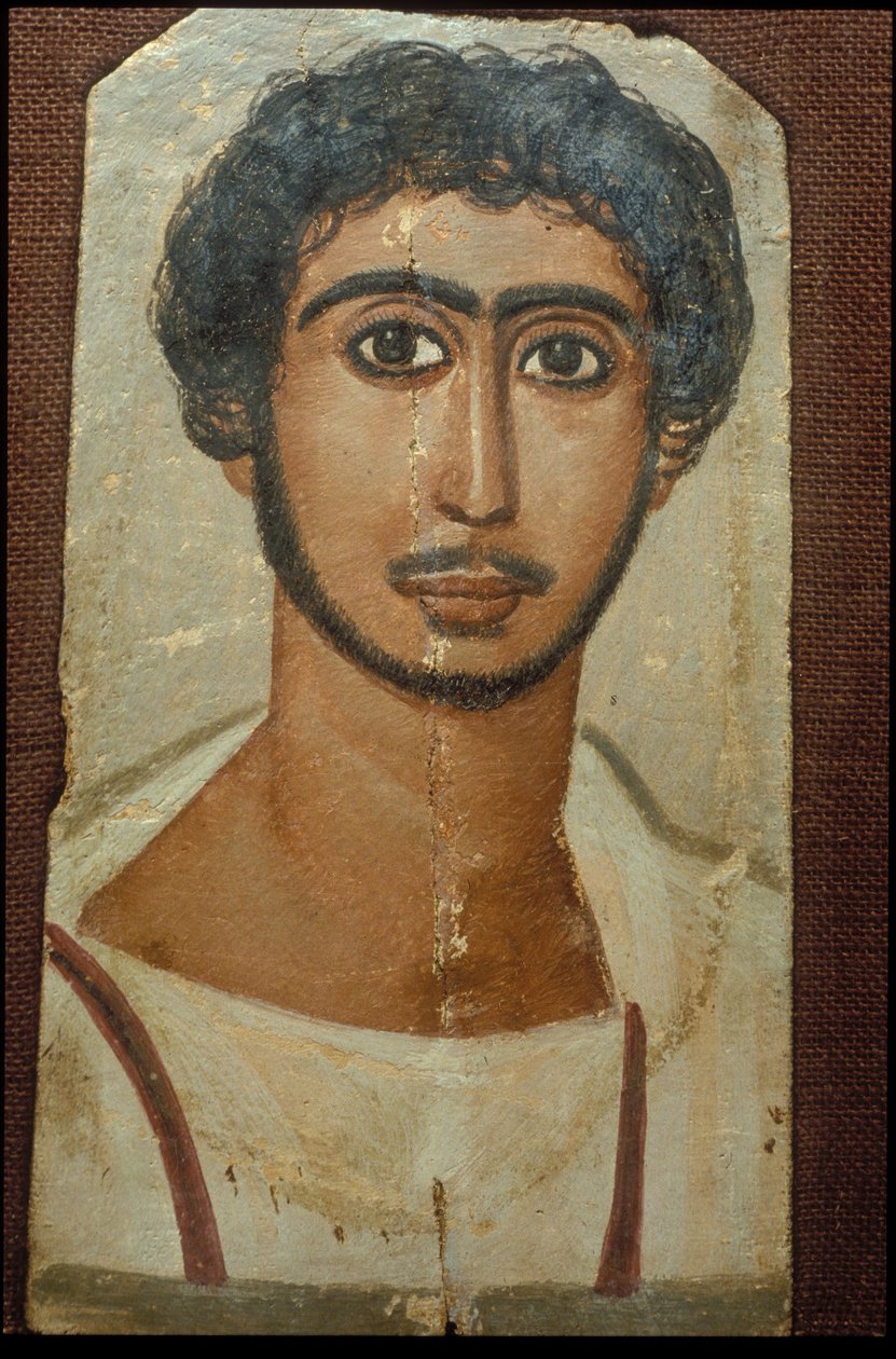 Portret mężczyzny (enkaustyka na drewnie) autorstwa Egyptian