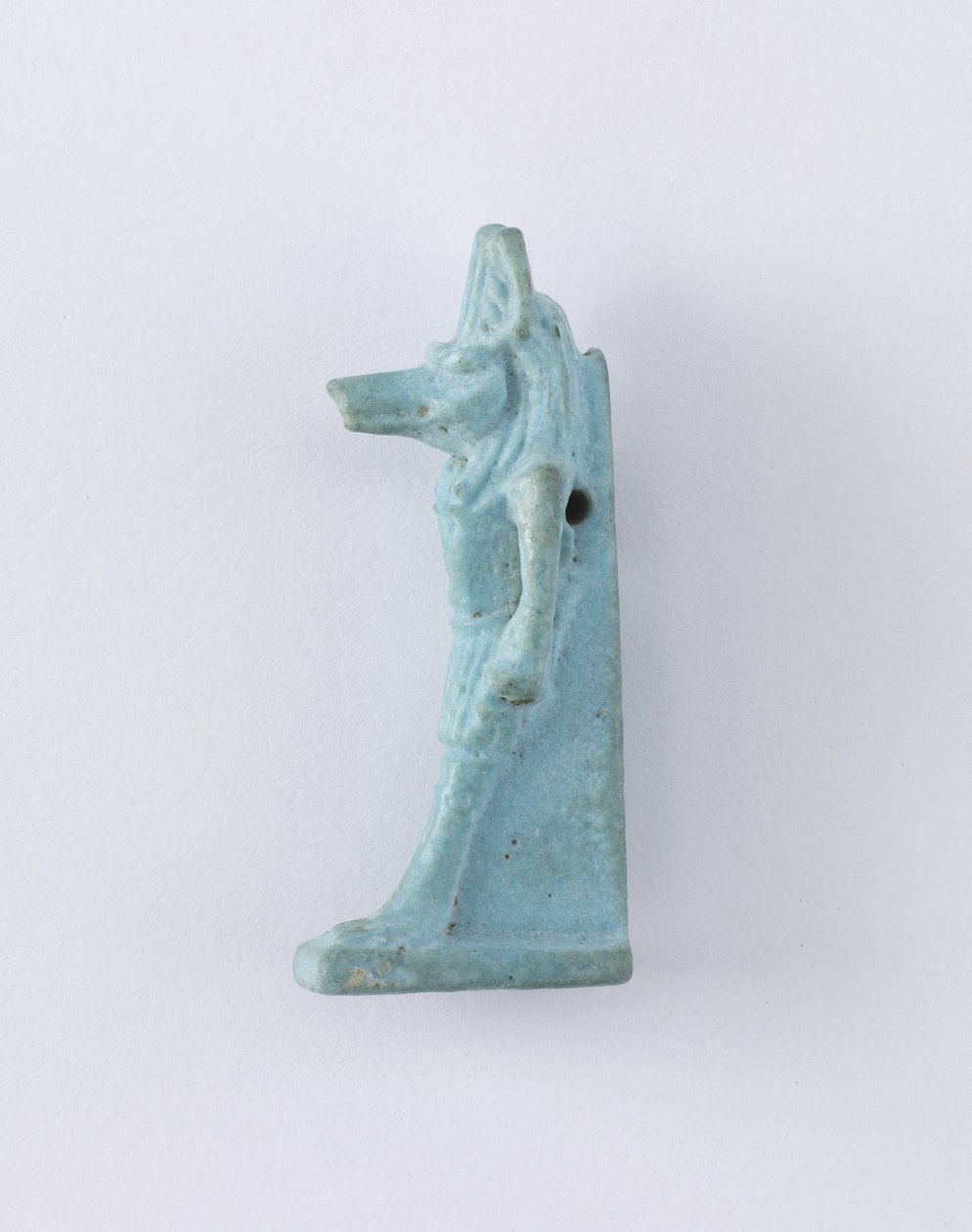 Stojąca postać Anubisa, prawdopodobnie Okres Ptolemeuszów, 305-30 pne (fajans) autorstwa Egyptian
