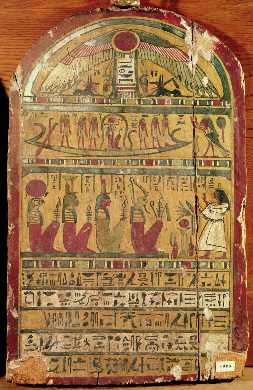 Stela, ok.664-332 pne (drewno malowane) autorstwa Egyptian