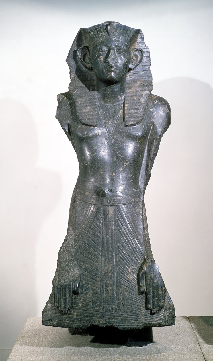 Posąg Sesostrisa III (1878-1843 pne) w średniowieczu, z Deir el-Bahri, Teby, ok. 1850 pne (granit) autorstwa Egyptian 12th Dynasty