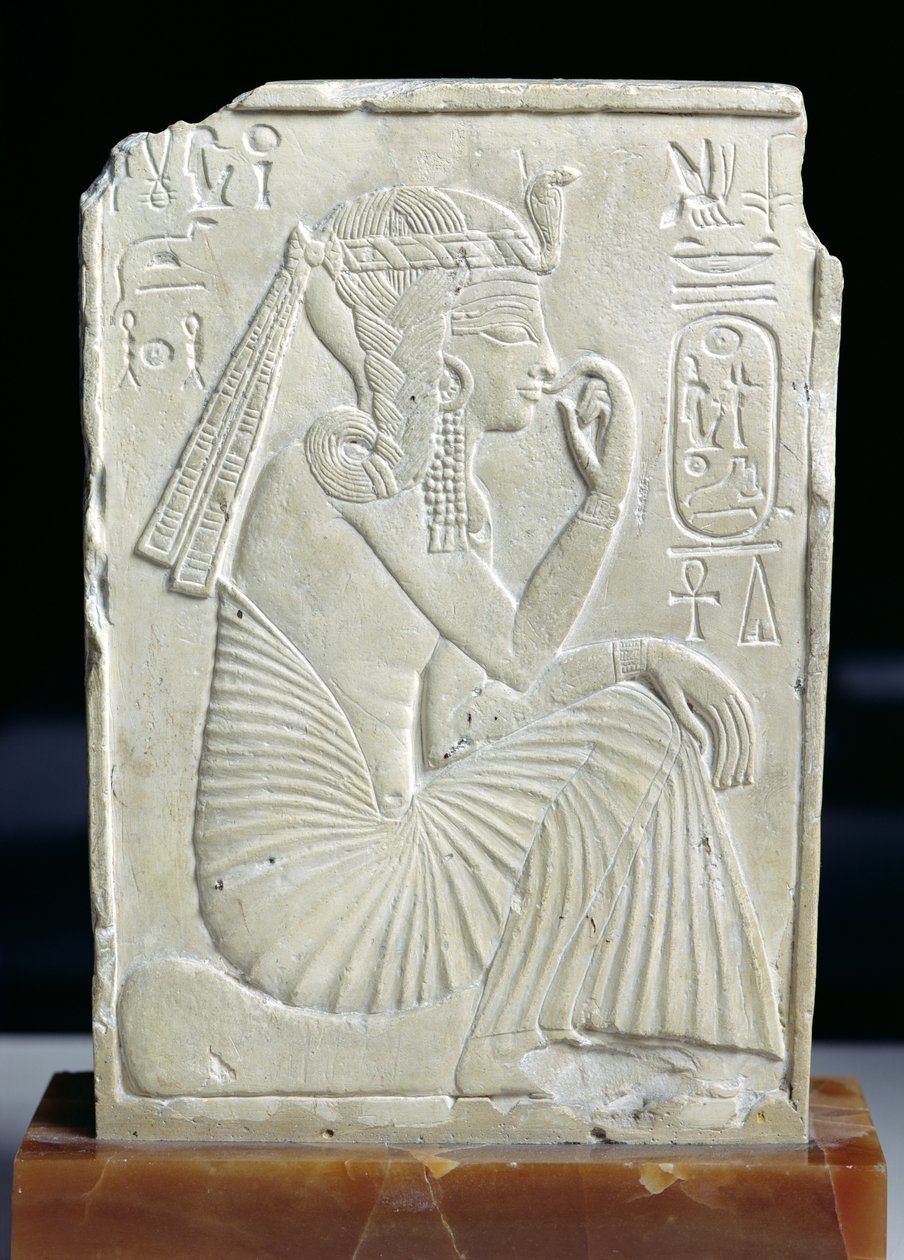 Relief przedstawiający Ramzesa II (1279-1213 pne) jako dziecko, Nowe Królestwo (wapień) autorstwa Egyptian 19th Dynasty