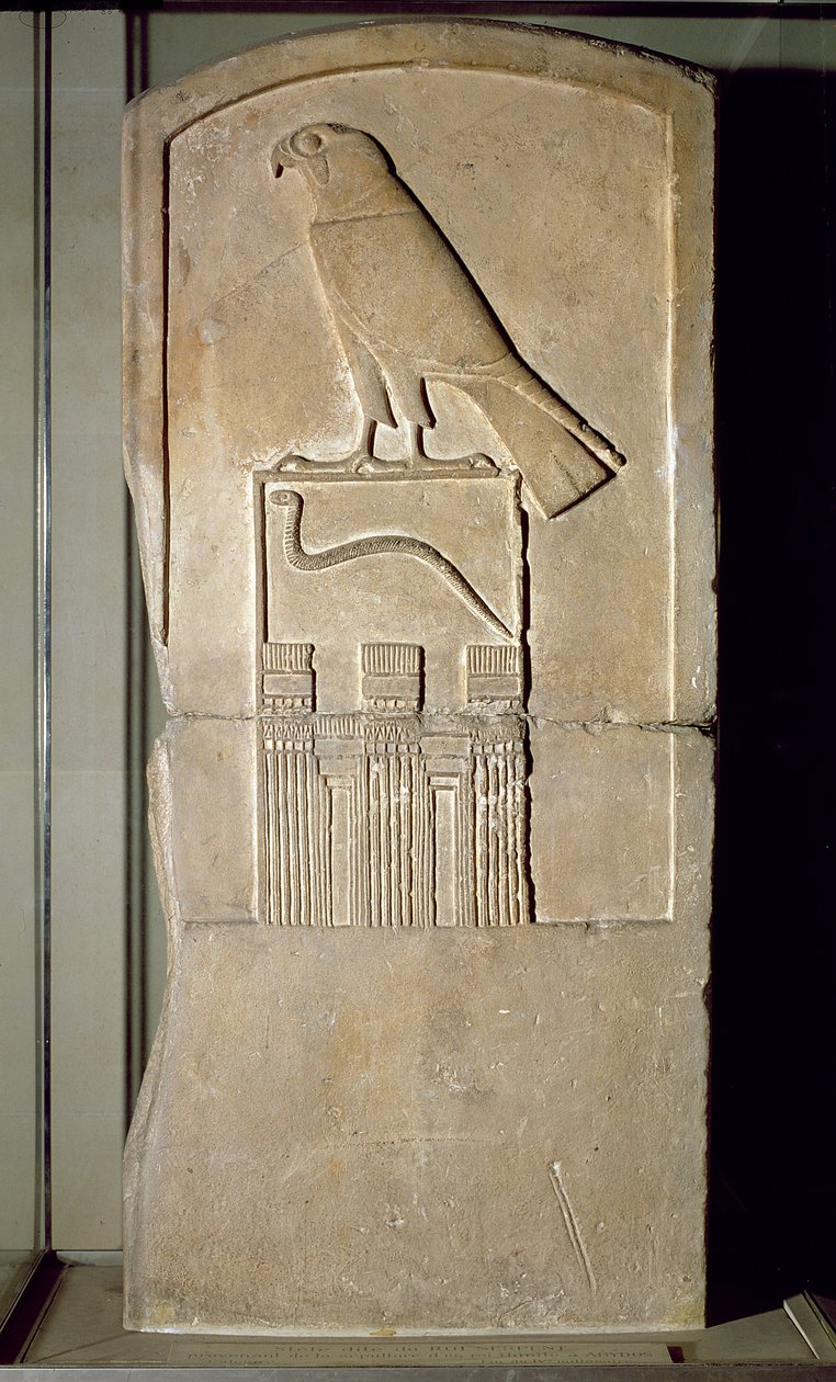 Stela króla węża, ok. 3000 p.n.e. (wapień) (zob. też 391195) autorstwa Egyptian 1st Dynasty