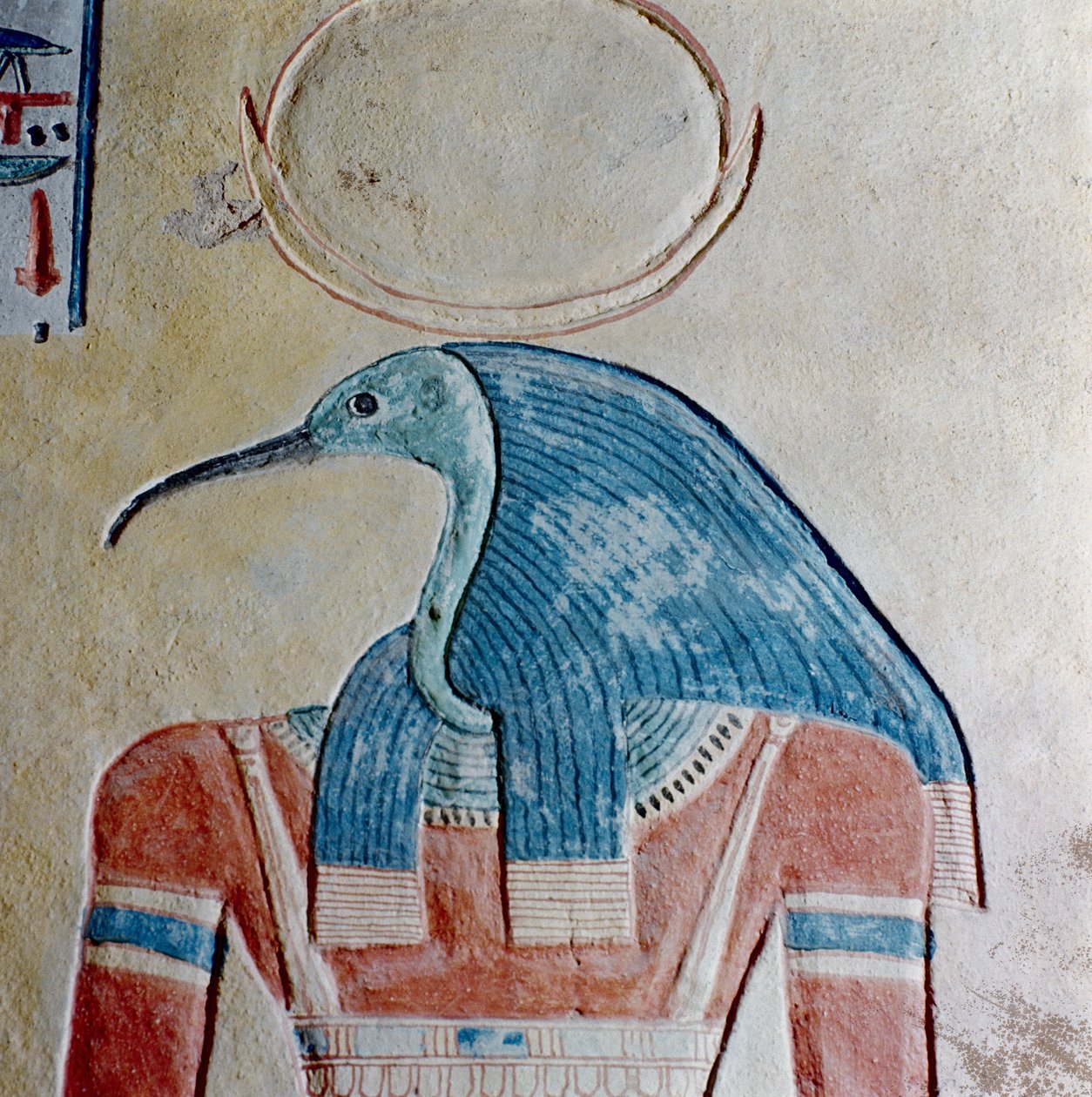 Bóg Tot z grobowca księcia Chaemwaseta II, syna Ramzesa III (ok.1187-1156 pne) Nowe Królestwo (malowany wapień) autorstwa Egyptian 20th Dynasty