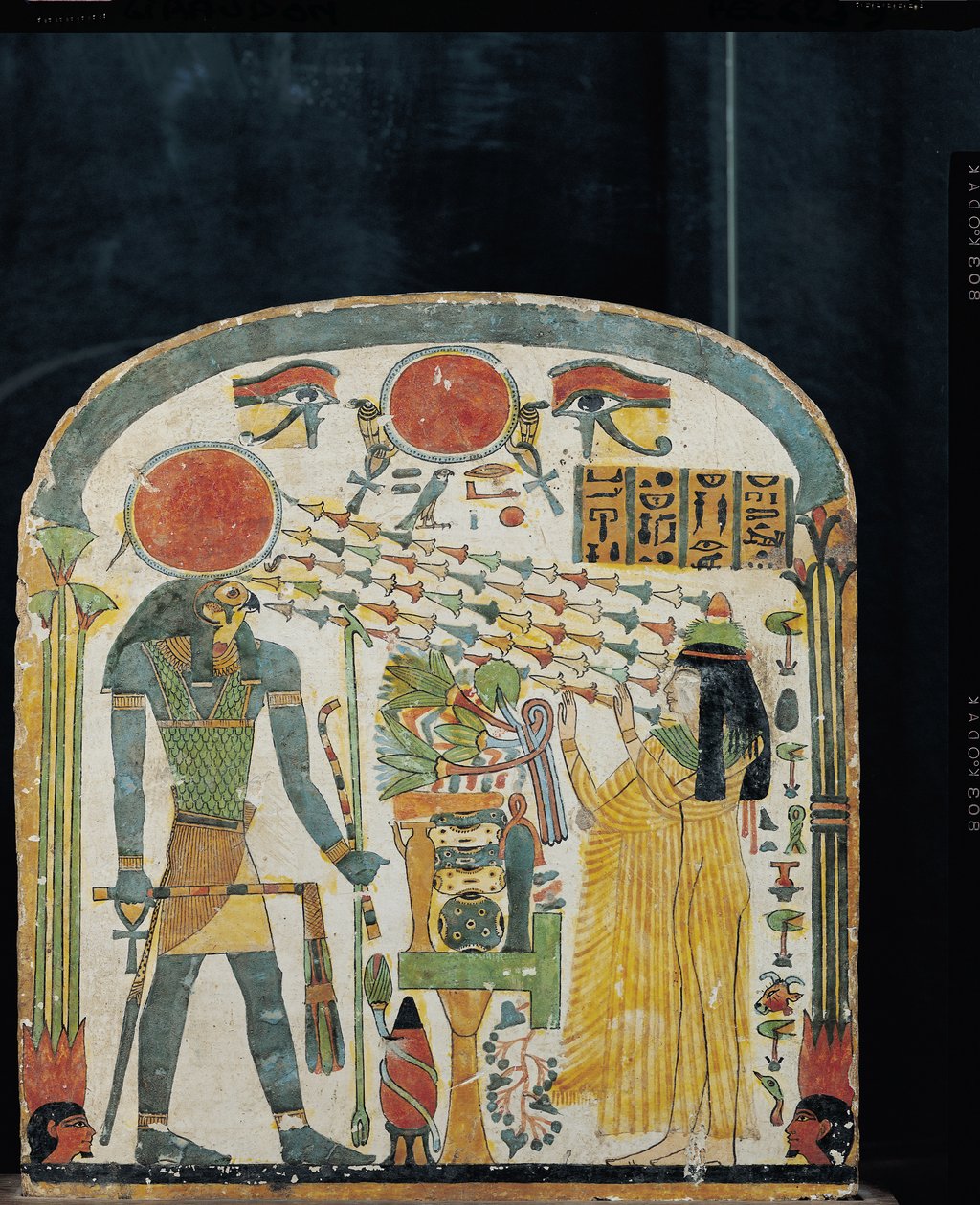 Stela Lady Taperet przed Re-Horachty, ok. 1000 pne (stiuk i malowane drewno) autorstwa Egyptian 22nd Dynasty