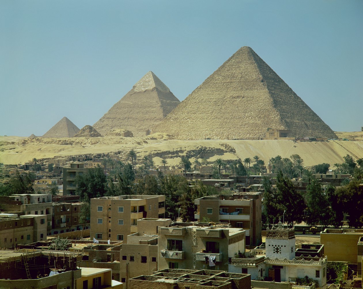 Piramidy w Gizie, ok. 2589-30 pne, Stare Królestwo autorstwa Egyptian 4th Dynasty
