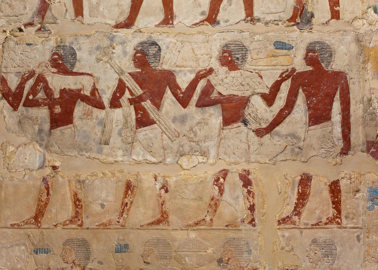 Grób Mastaby z Perneba (ok. 2381-2323 pne) (wapień i farba) autorstwa Egyptian 5th Dynasty