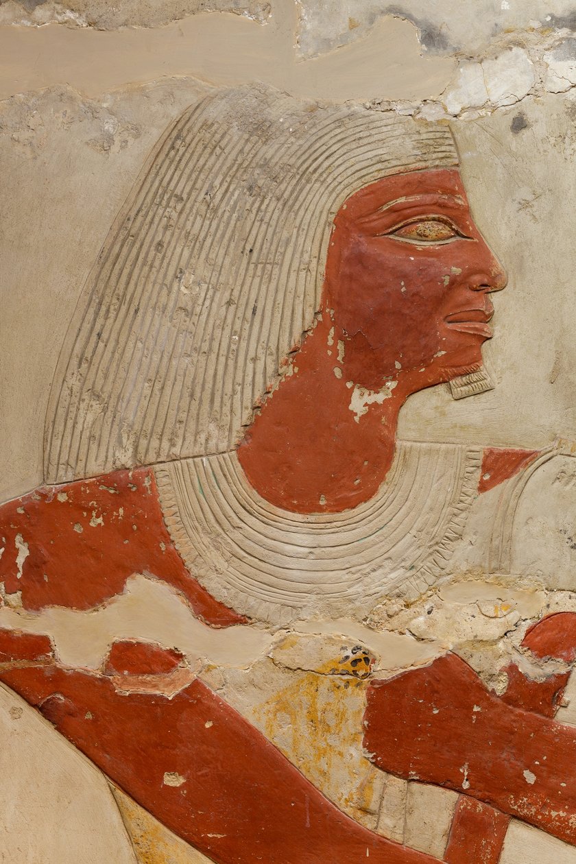 Grób Mastaby z Perneba, ok. 2381-2323 pne (wapień i farba) autorstwa Egyptian 5th Dynasty