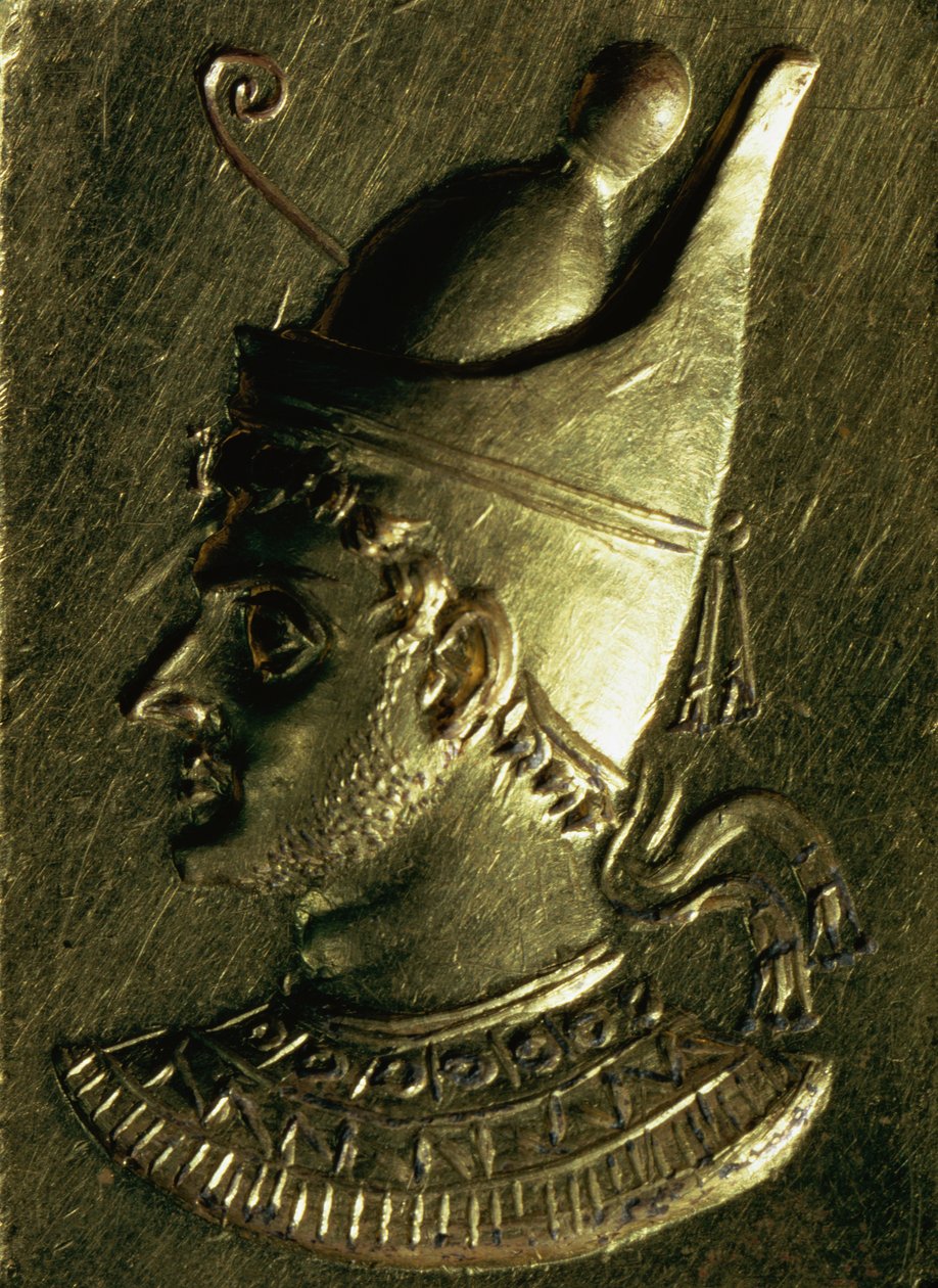 Pierścień przedstawiający Ptolemeusza VI Pilometora (ok.186-c.145 pne) (złoto) autorstwa Egyptian Ptolemaic Period