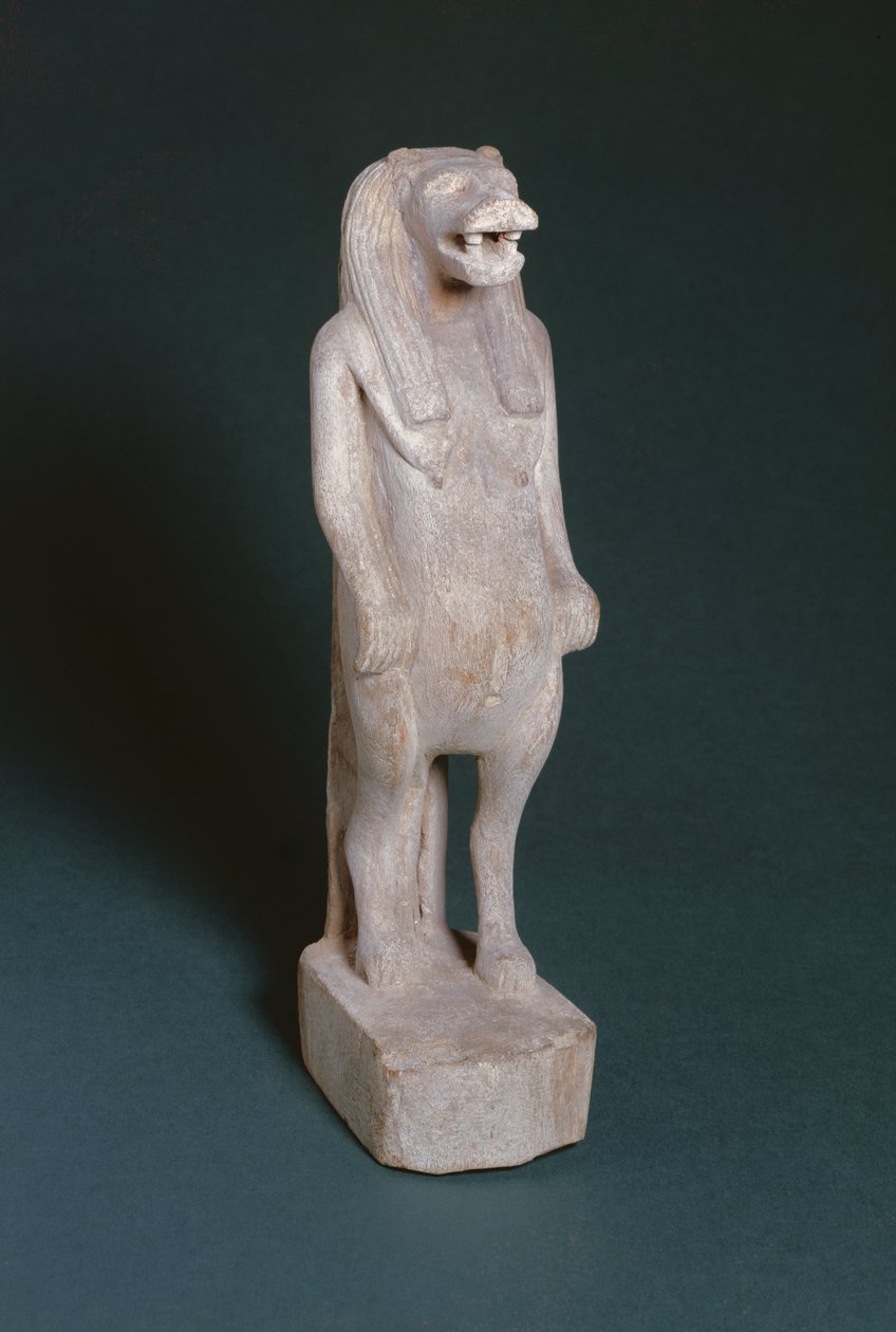 Statuetka Taweret, bogini małżeństwa i wychowywania dzieci, II-I w. p.n.e. (drewno) autorstwa Egyptian Ptolemaic Period