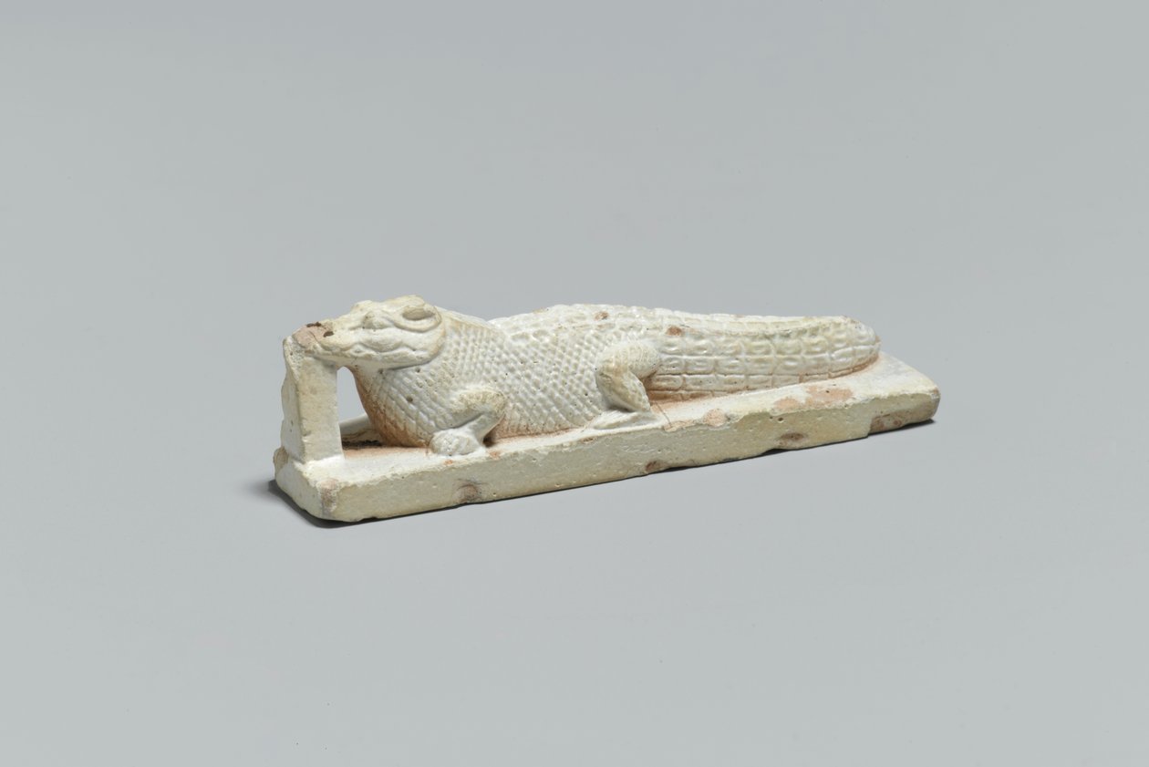 Figurka krokodyla z Fajum, 332 pne-395 ne (fajans) autorstwa Egyptian