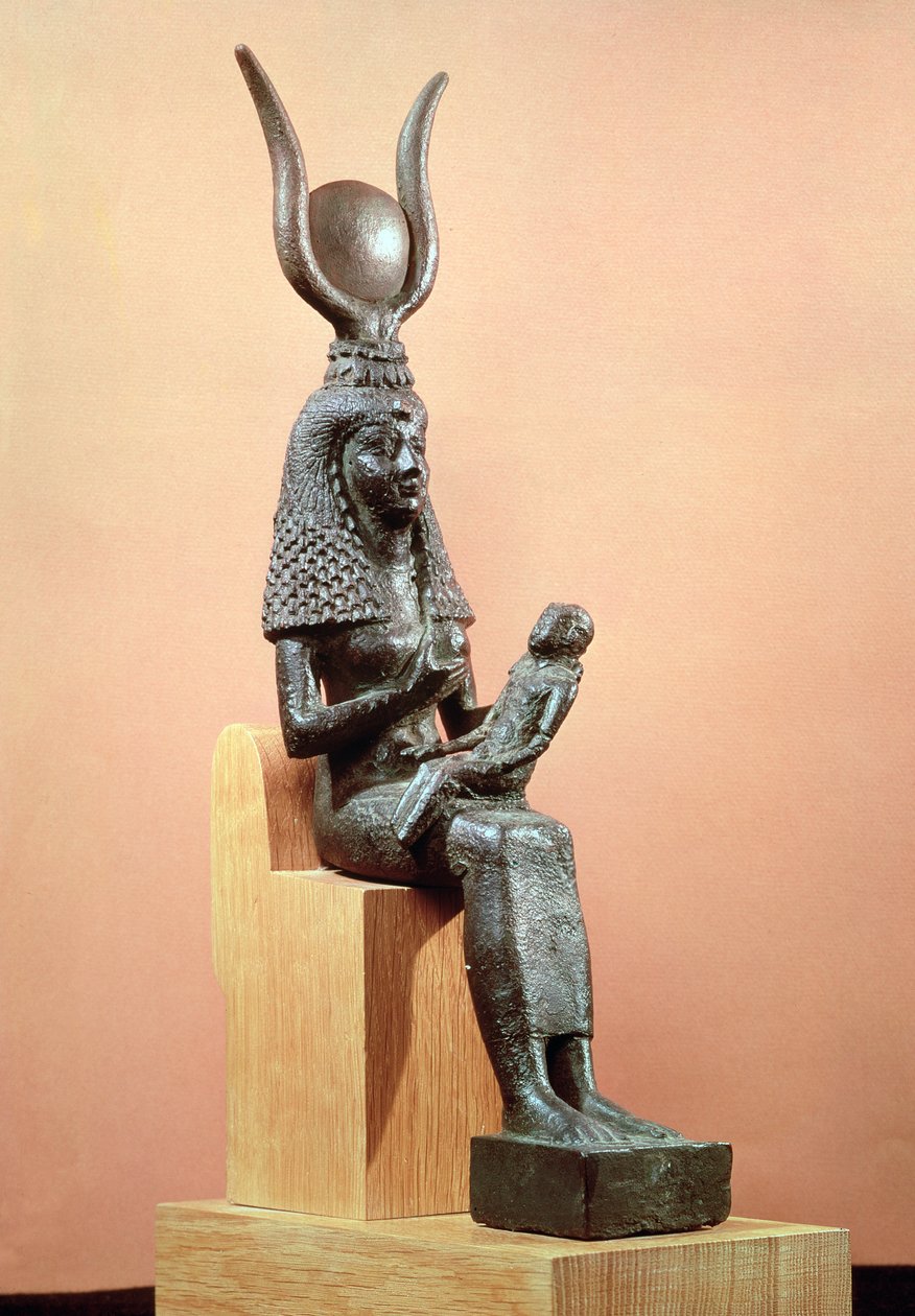 Izyda karmiąca niemowlę Horus (brąz) autorstwa Egyptian