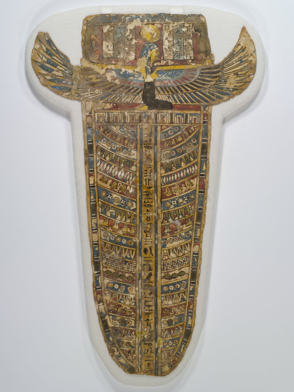 Malowane pokrycie mumii (fartuch), 305-30 pne (len, zaprawa, farba i złocenie) autorstwa Egyptian