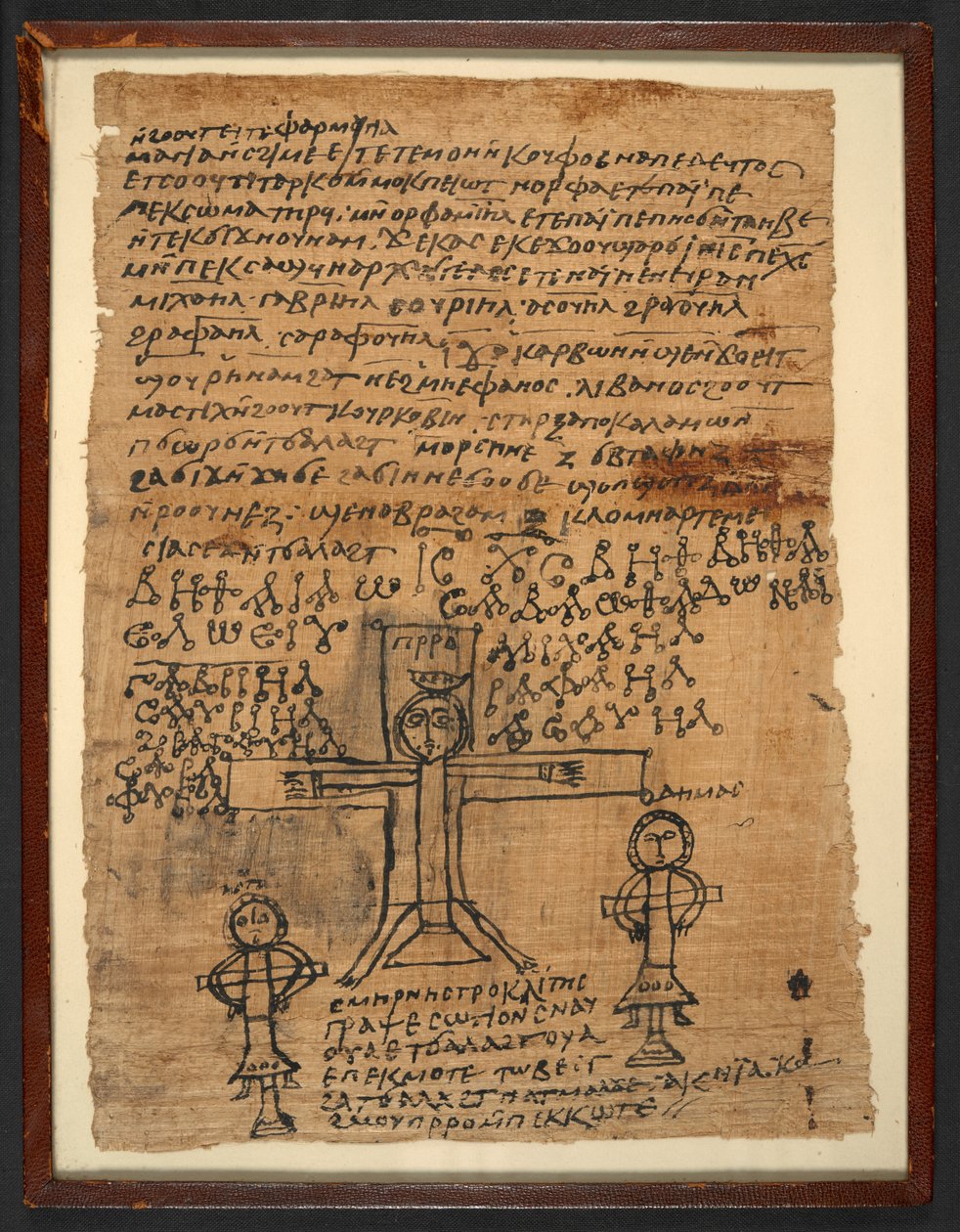 Ukrzyżowanie z koptyjskiego tekstu magicznego z VI wieku, Or 6796 (4), 475-525 AD (papirus) autorstwa Egyptian
