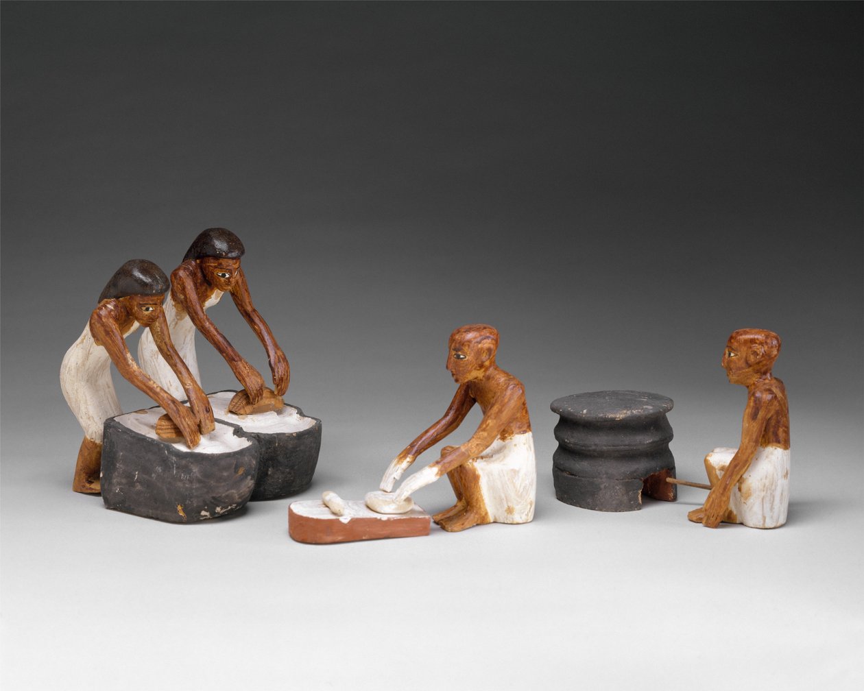 Piekarze i piwowarzy z grobowca Meketre, ok. 1981-1975 p.n.e. (drewno, zaprawa, farba, len) autorstwa Egyptian 12th Dynasty