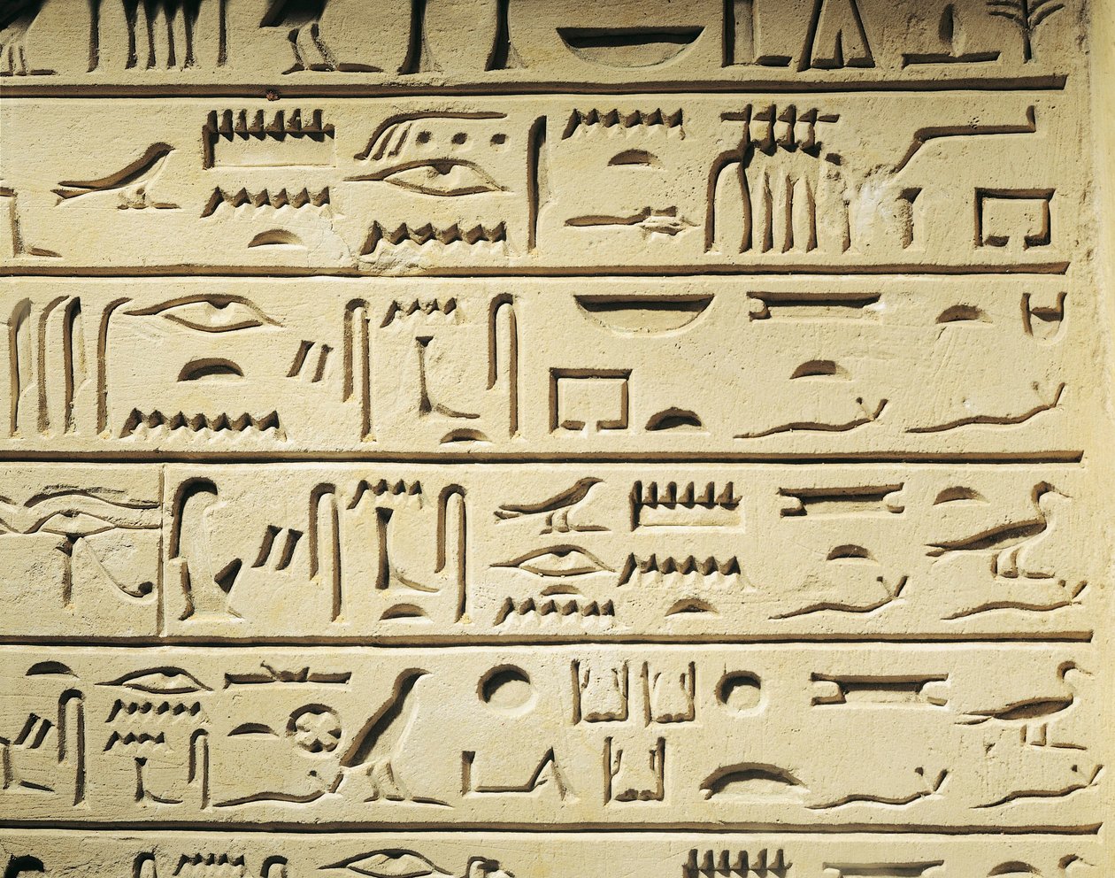Estela funerária de Majordomo Khentekhtayaun, hieróglifos relatando a lista de parentes do falecido polonês autorstwa Egyptian 12th Dynasty