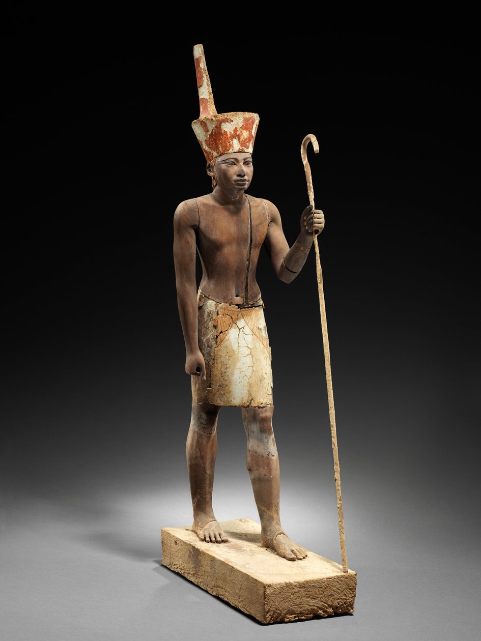 Figura strażnika, ok. 1900 r. p.n.e. (drewno cedrowe z gipsem i farbą) autorstwa Egyptian 12th Dynasty