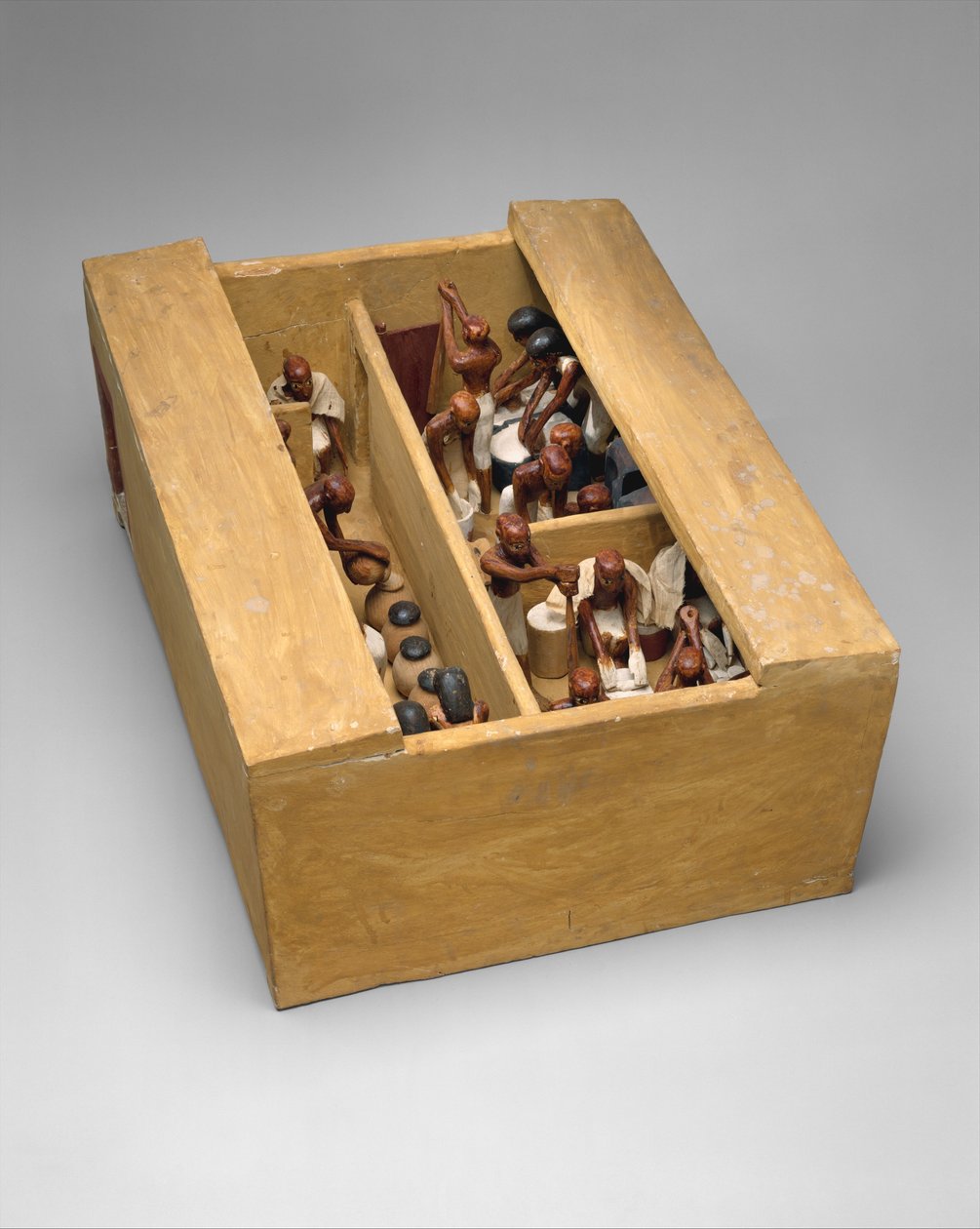 Model piekarni i browaru z grobowca Meketre, ok. 1981-1975 p.n.e. (drewno, zaprawa, farba, len) autorstwa Egyptian 12th Dynasty
