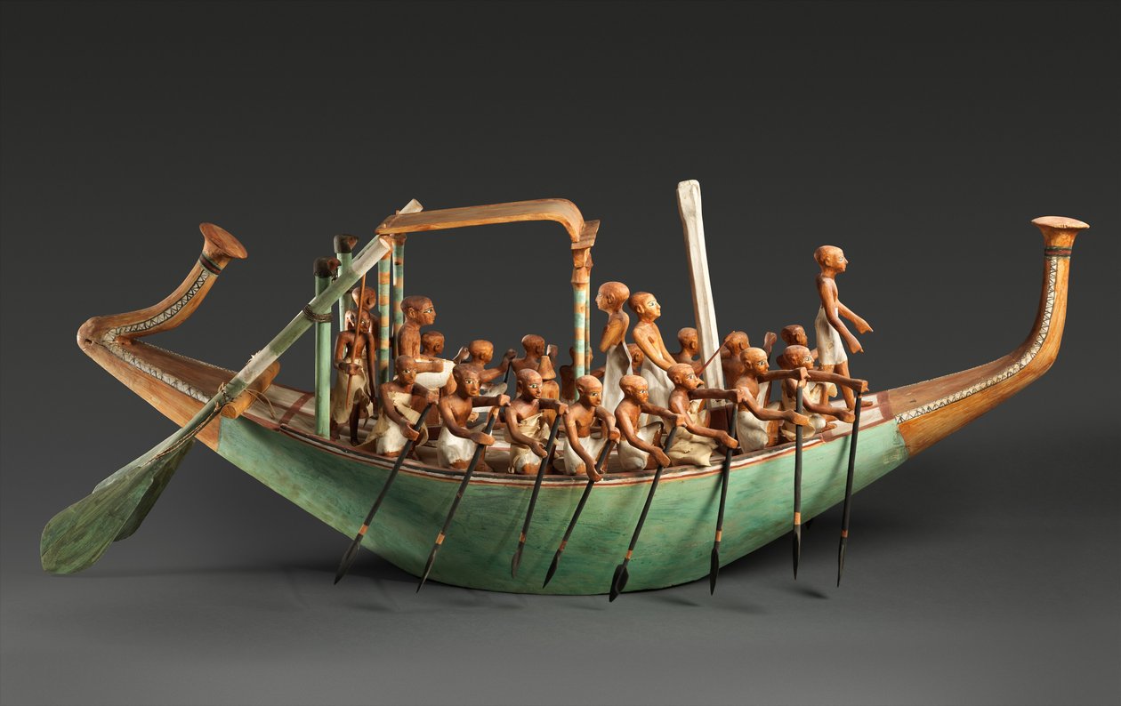 Model łodzi wiosłowej, Państwo Środka autorstwa Egyptian 12th Dynasty