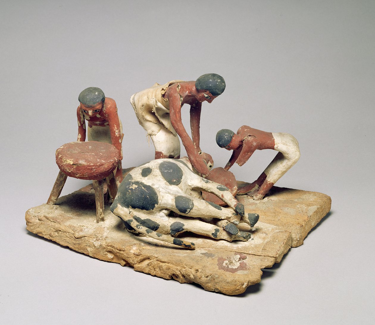 Model rzeźników przy pracy, z grobowca Chety, Beni Hasan, Państwo Środka, ok. 1985-1900 pne (drewno malowane) autorstwa Egyptian 12th Dynasty