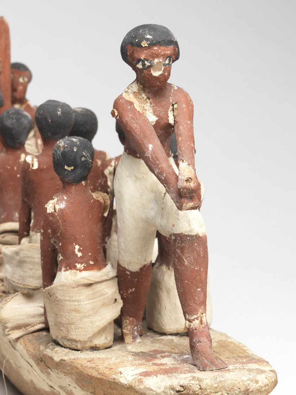 Model łodzi żaglowej z Grobowca Chety (Beni Hasan) Państwa Środka, ok. 2010 r. p.n.e. - 1950 p.n.e. (malowane drewno i len) autorstwa Egyptian 12th Dynasty