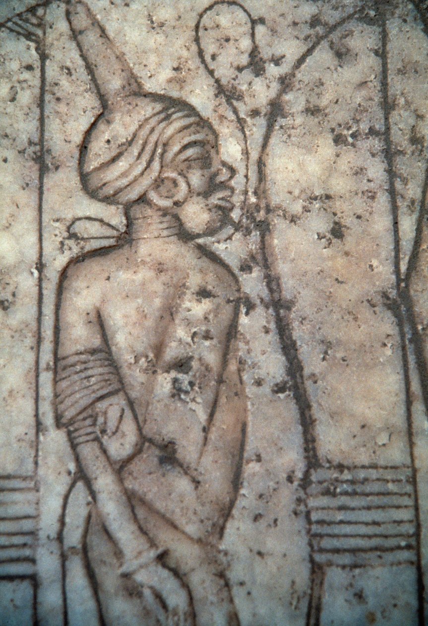 Więzień nubijski, płaskorzeźba Cywilizacja egipska autorstwa Egyptian 12th Dynasty