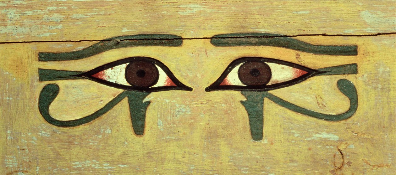 Udjat Oczy na trumnie, Państwo Środka (drewno i farba) autorstwa Egyptian 12th Dynasty