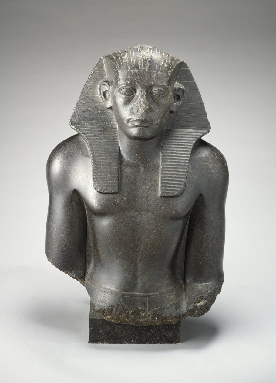Męska głowa i tors siedzącego posągu króla Sesostrisa III? Egiptu autorstwa Egyptian 13th Dynasty