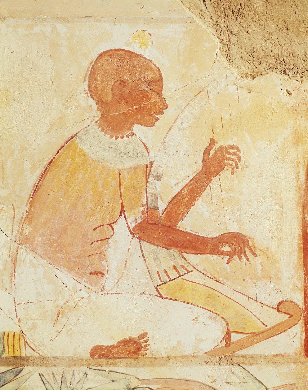 Śpiew niewidomego harfisty, z grobowca Nachta, Nowe Królestwo (malarstwo ścienne) autorstwa Egyptian 18th Dynasty