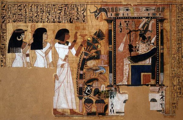 Księga umarłych skryby Nabqeda, szczegół zmarłego przed Ozyrysem, Nowe Królestwo, ok. 1400 pne (papirus) autorstwa Egyptian 18th Dynasty