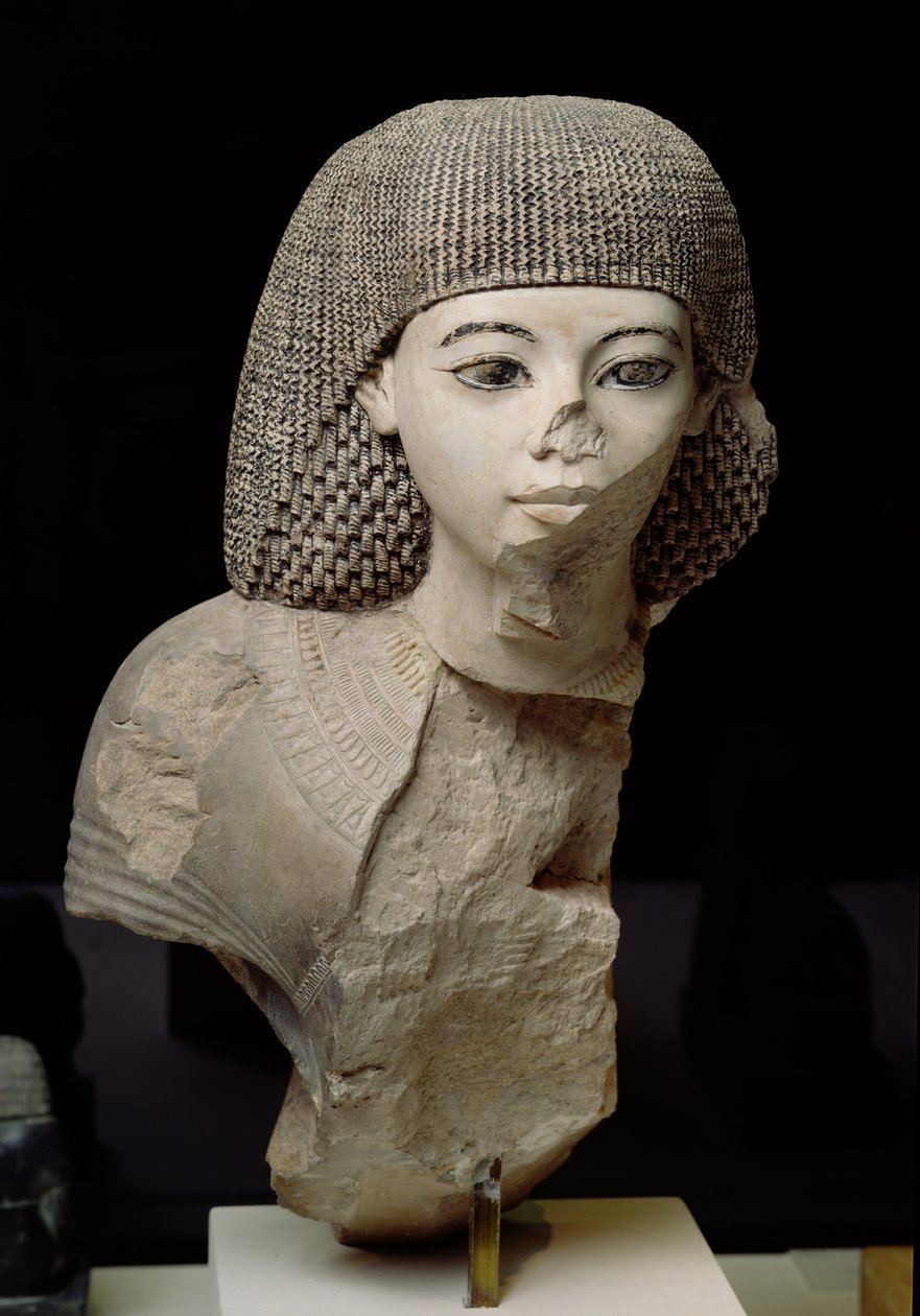 Popiersie królewskiego skryby, Meniou, Nowe Królestwo, ok. 1391-53 p.n.e. (wapień) autorstwa Egyptian 18th Dynasty