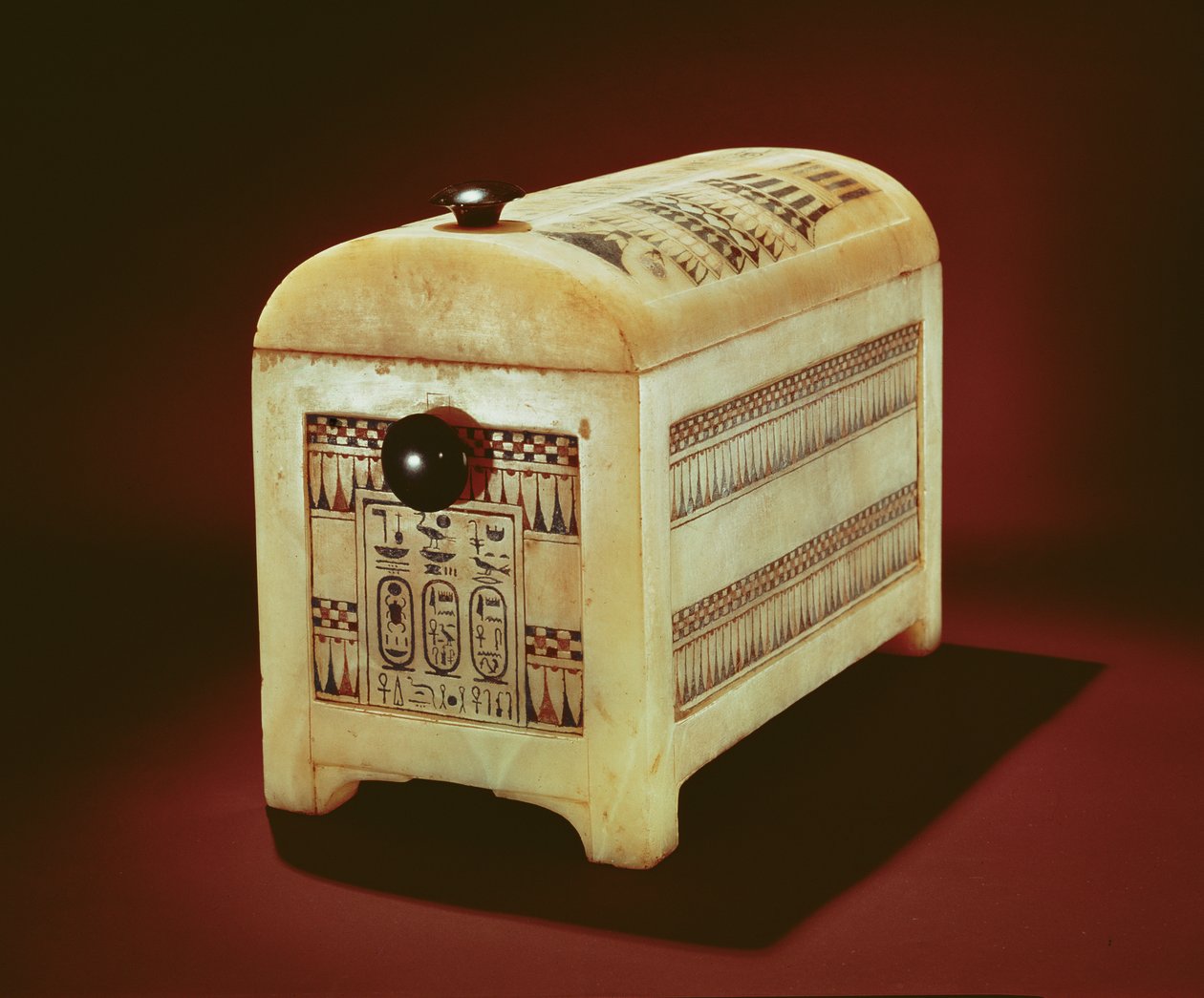 Szkatułka z grobowca Tutanchamona, Nowe Państwo (malowany alabaster) autorstwa Egyptian 18th Dynasty