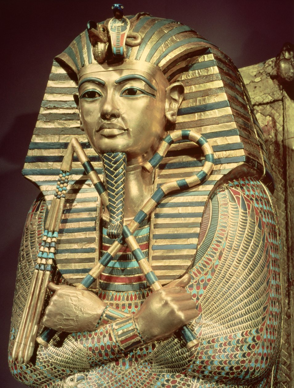 Fragment drugiej mumiformalnej trumny Tutanchamona autorstwa Egyptian 18th Dynasty