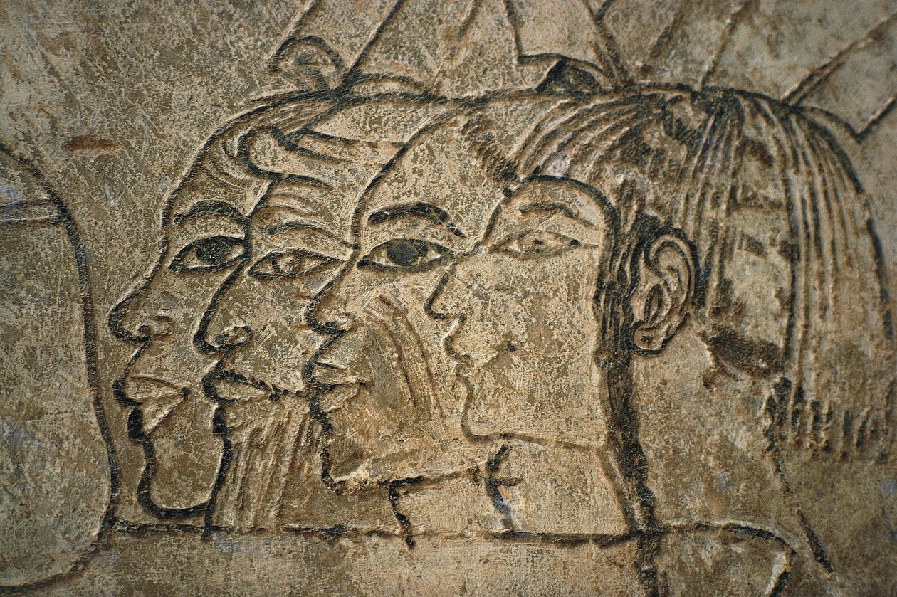Egipt, Teby Zachodnie, Szejk Adn el-Gurna. Grobowiec Ramosa. Rysunki ścienne autorstwa Egyptian 18th Dynasty