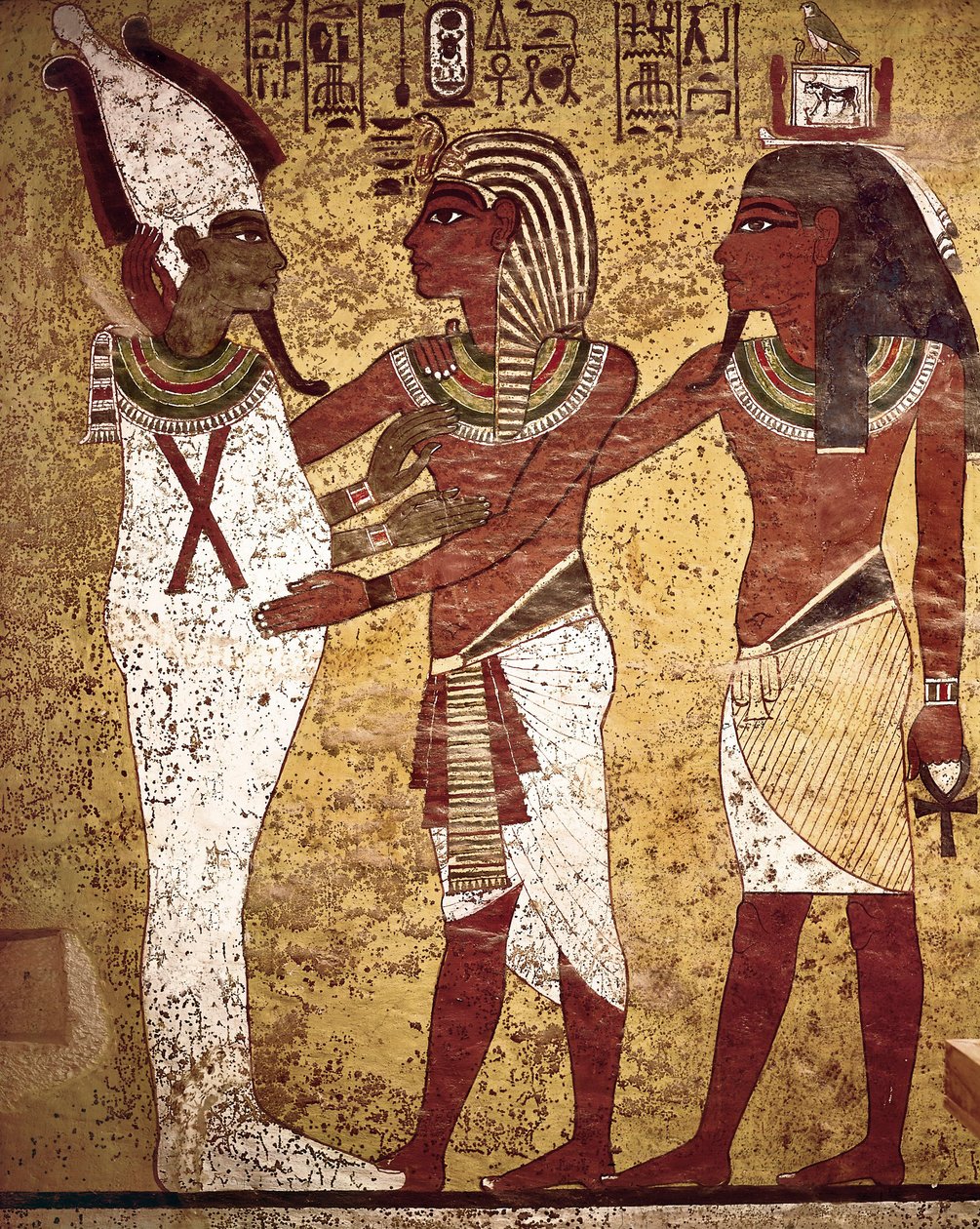 Starożytność egipska: faraon Tutanchamon w obliczu boga Ozyrysa autorstwa Egyptian 18th Dynasty