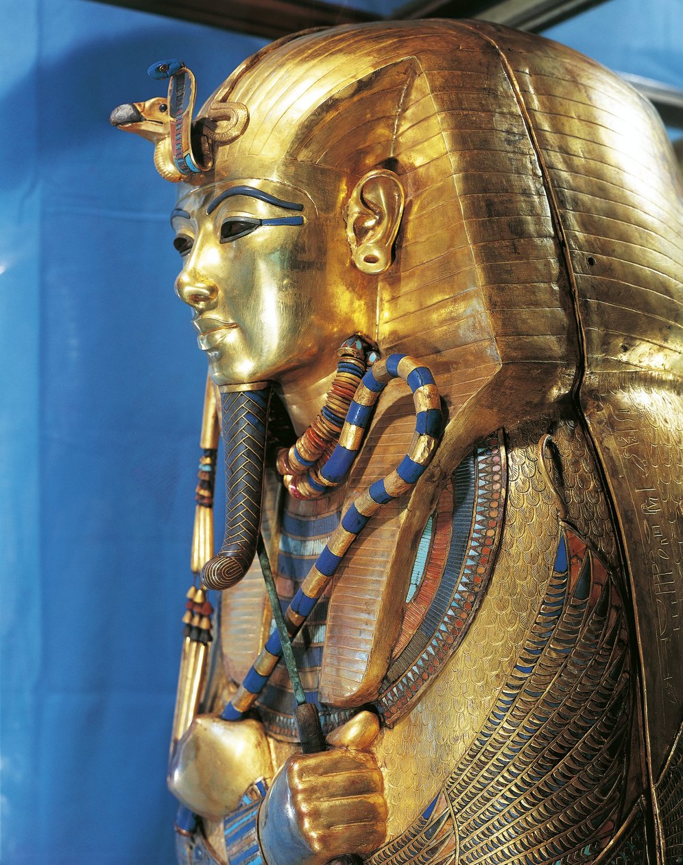 Cywilizacja egipska, sarkofag Tutenchamona, zdobiony złotem i kamieniami półszlachetnymi autorstwa Egyptian 18th Dynasty