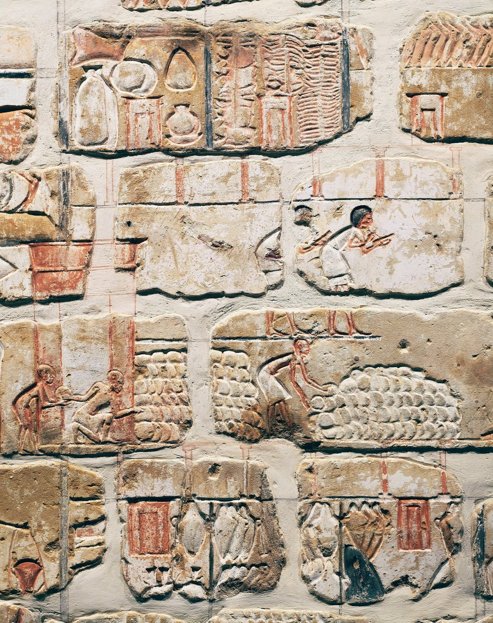 Cywilizacja egipska, fragmenty muru Talatat ze świątyni Amenhotepa IV w Karnaku, Luksor, Egipt autorstwa Egyptian 18th Dynasty