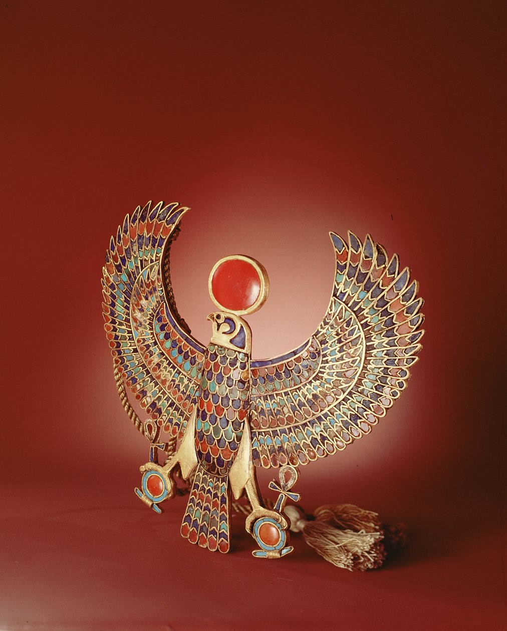 Pektorał sokoła, z Grobowca Tutanchamona, Nowe Królestwo (złoto inkrustowane lapis lazuli, turkusem, karneolem i szkłem) autorstwa Egyptian 18th Dynasty