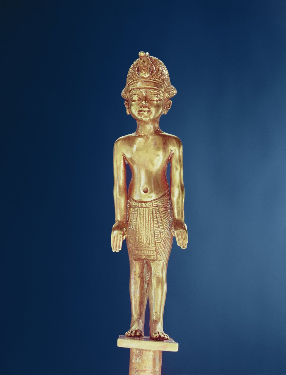 Figura króla, z grobowca Tutanchamona (ok. 1370-1352 pne) Nowe Królestwo (złoto) autorstwa Egyptian 18th Dynasty