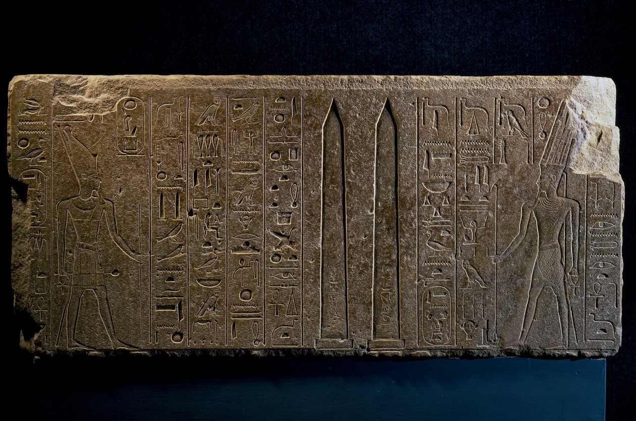 Hatszepsut i jej obeliski, blok kwarcytu ze świątyni Amona w Karnaku, cywilizacja egipska, Nowe Królestwo, dynastia XVIII autorstwa Egyptian 18th Dynasty