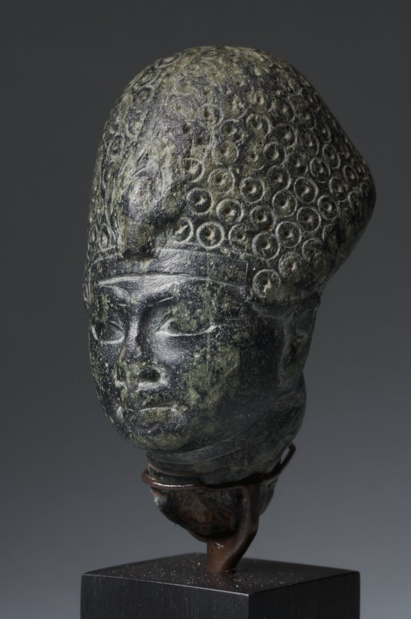 Głowa Amenhotepa III, Nowe Państwo (zielony steatyt) autorstwa Egyptian 18th Dynasty