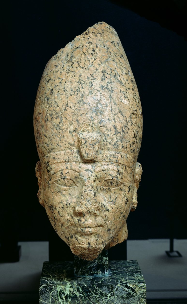 Głowa Hatszepsut (ok.1473-c.1458 pne) lub Totmes II (ok.1491-c.1479) New Kingdom, c.1479-1425 pne (granit) autorstwa Egyptian 18th Dynasty