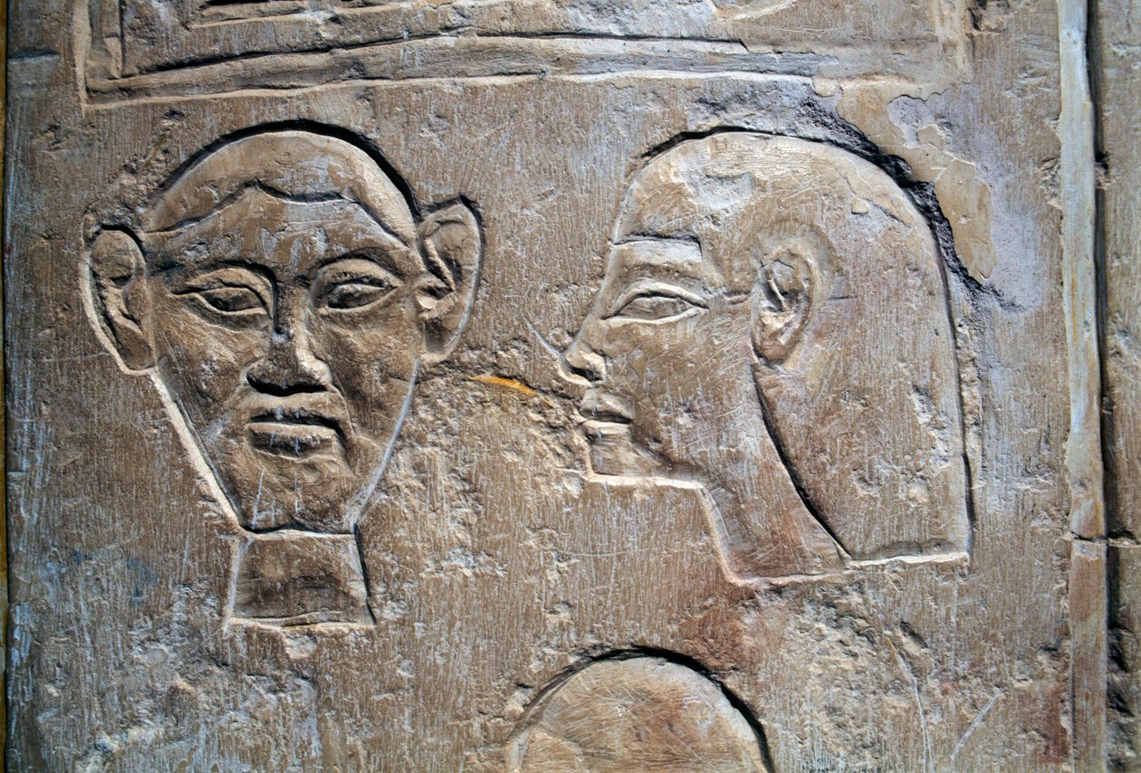 Wyrażenie hieroglificzne Her-Tep, świątynia grobowa Hatszepsut, Deir el-Bahari, nekropolia tebańska (lista światowego dziedzictwa UNESCO) autorstwa Egyptian 18th Dynasty
