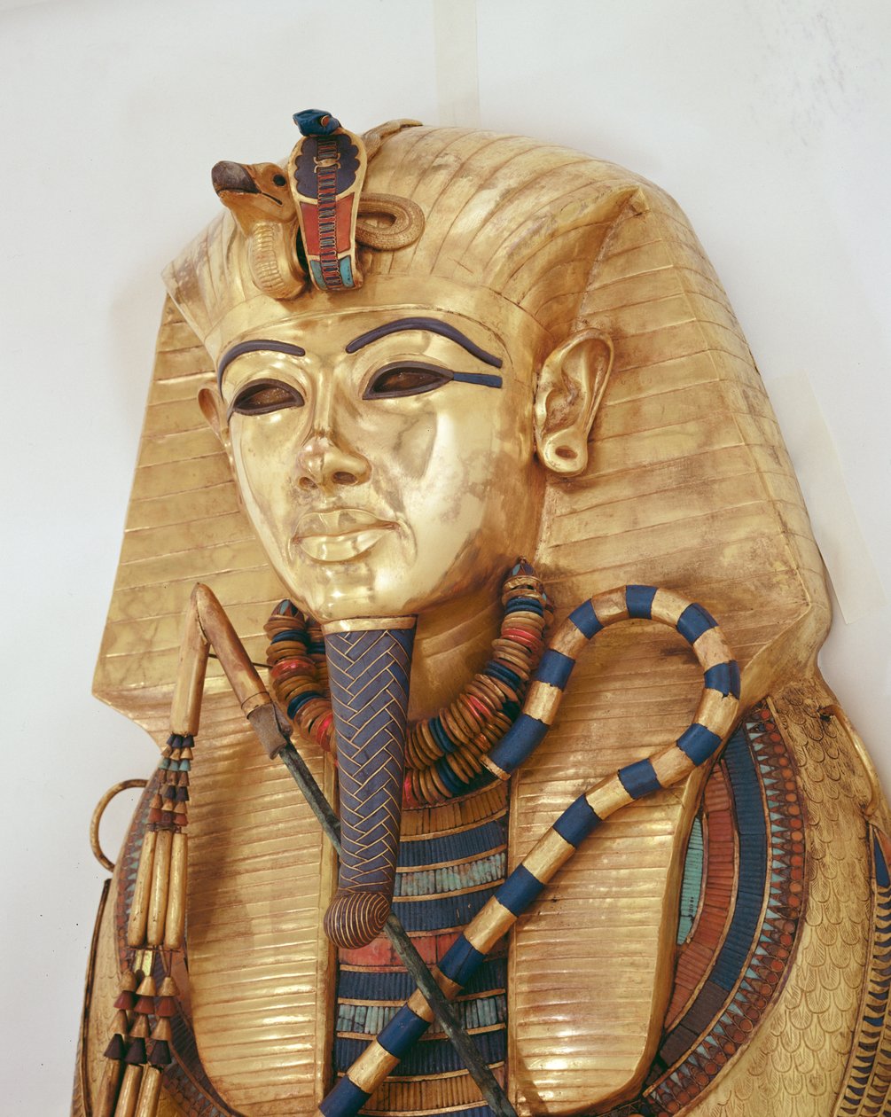 Wewnętrzna trumna króla, Grób Tutanchamona (ok. 1370-1352 pne) Nowe Państwo (złoto inkrustowane kamieniami półszlachetnymi) autorstwa Egyptian 18th Dynasty