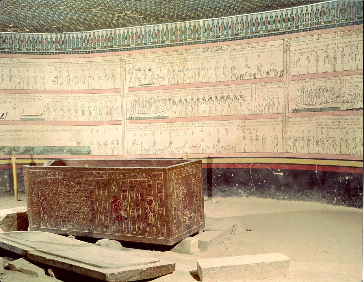 Wnętrze grobowca Totmesa III (ok. 1490-39 pne) Nowe Królestwo autorstwa Egyptian 18th Dynasty